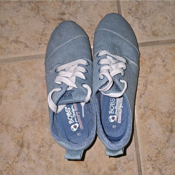 Bobs By Skechers Denim Sneakers Womans Size 7 - Picture 5 of 7